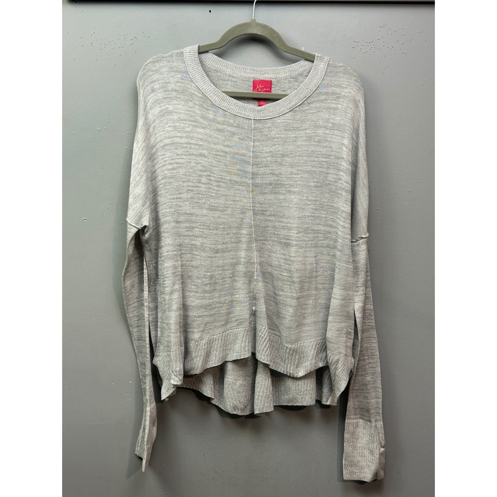 John & Jenn Lightweight Heather Grey Knit Pullover Sweater Womens Small